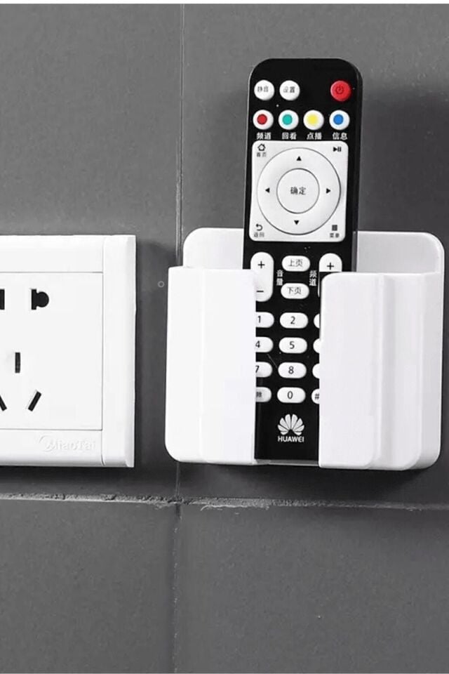 Yapıştırmalı Telefon Kumanda Tutucu Mobil Şarj Priz Askısı Ve Telefon Standı Kablo Tutucu