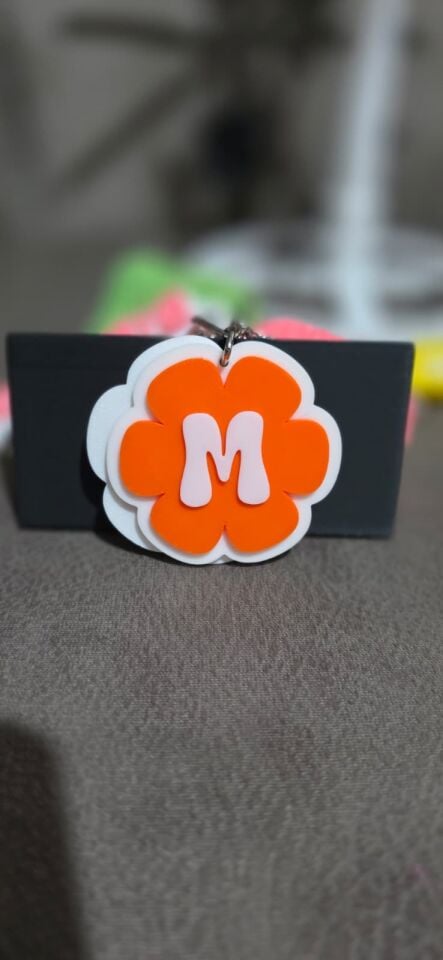 Çicekli Harf Anahtarlık