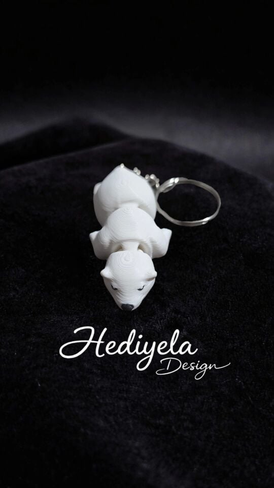 Eklem Hareketli Kutup Ayısı Anahtarlık